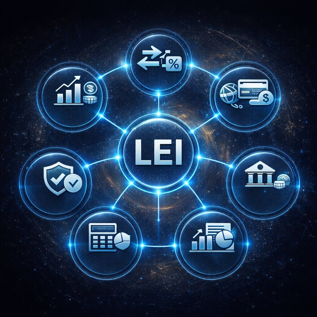 Globālā LEI koda izmantošanas gadījumi finanšu tirgos, maksājumos, ziņošanā un starptautiskās uzņēmējdarbības operācijās