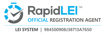 RapidLEI oficiālais reģistrācijas aģents - LEI sistēmas LEI numurs: 984500908J38713A7650